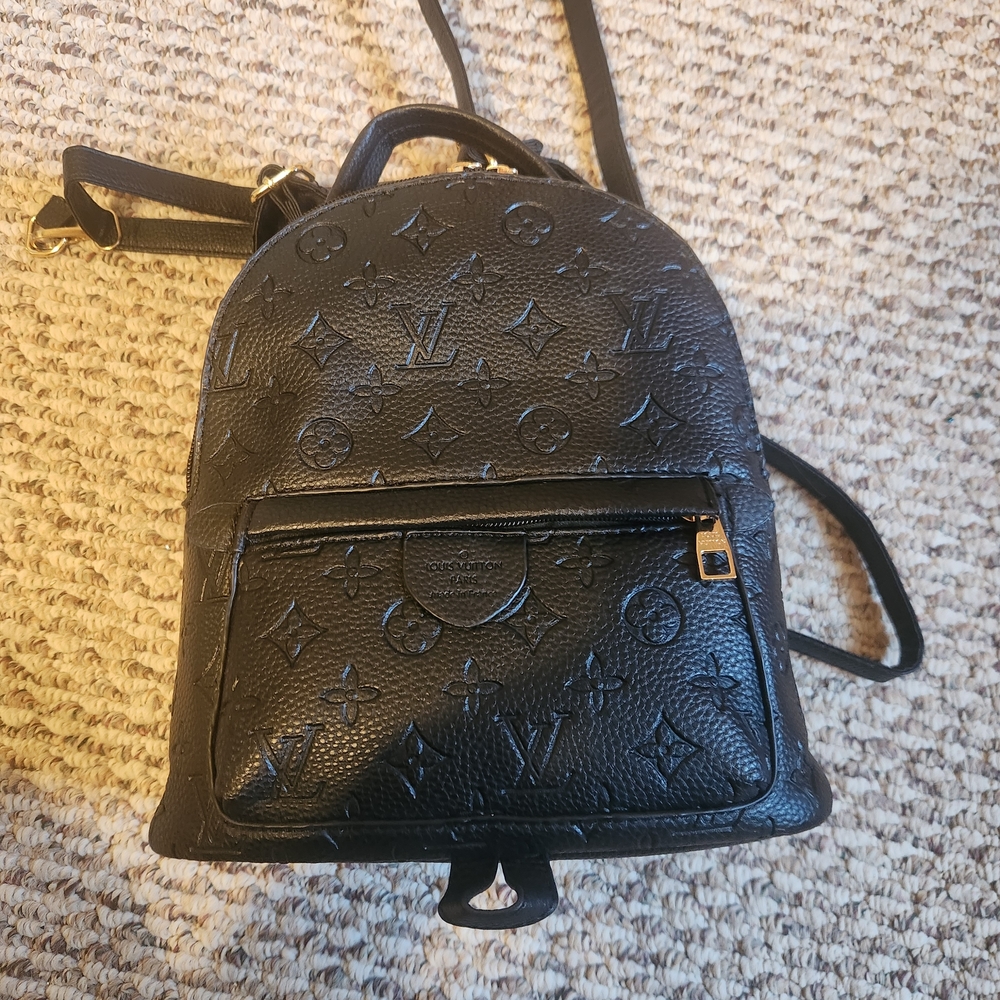 Black Designer LVee Monogrammed Backpack